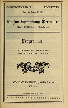 Boston Symphony Orchestra Concert Programs, Season 31