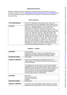 Protocol for a Gallbladder Cancer Registry Study in China