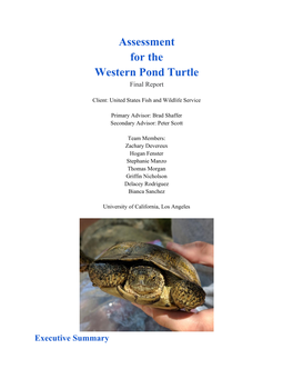 Assessment for the Western Pond Turtle Final Report