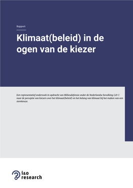 Klimaat(Beleid) in De Ogen Van De Kiezer