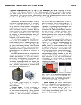 A Miniaturized Chemin Xrd/Xrf for Future Mars Exploration