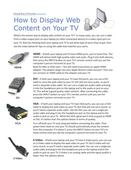 How to Display Web Content on Your TV