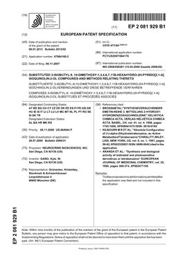 Substituted 3-Isobutyl-9, 10-Dimethoxy-1,3,4,6,7,11B