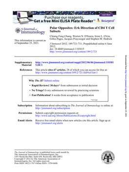 Erk Direction of CD4 T Cell Subsets Chiung-Fang Chang, Warren N