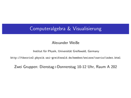 Computeralgebra & Visualisierung