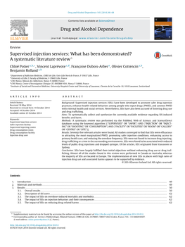 Supervised Injection Services: What Has Been Demonstrated?