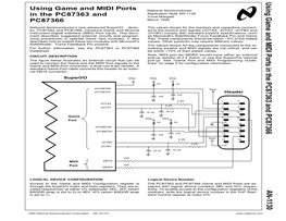 AN-1130 Using Game and MIDI Ports in the PC87363 and PC87366 National NATIONAL’S LIFE DEVICES SEMICONDUCTOR 1