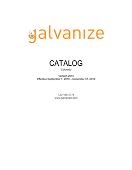 Galvanize Colorado Catalog