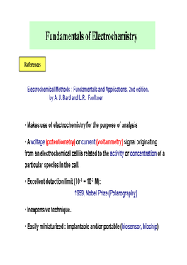 Fundamentals of Electrochemistry