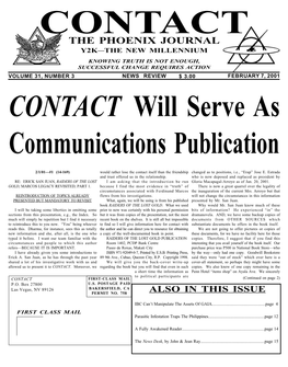 CONTACT the Phoenix Journal 010207