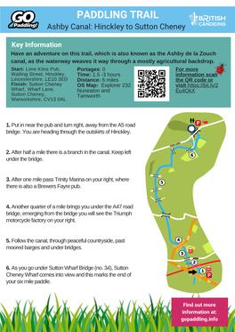 Ashby Canal: Hinckley to Sutton Cheney Paddling Trail