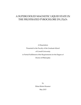 A Supercooled Magnetic Liquid State in the Frustrated Pyrochlore Dy2ti2o7