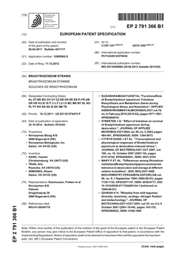 European Patent Office of Opposition to That Patent, in Accordance with the Implementing Regulations