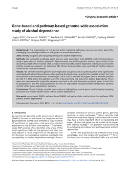Gene-Based and Pathway-Based Genome-Wide Association Study of Alcohol Dependence