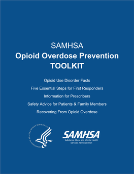 SAMHSA Opioid Overdose Prevention TOOLKIT