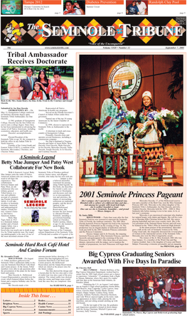 2001 Seminole Princess Pageant Ing Florida Seminole Impact of Encroaching Family