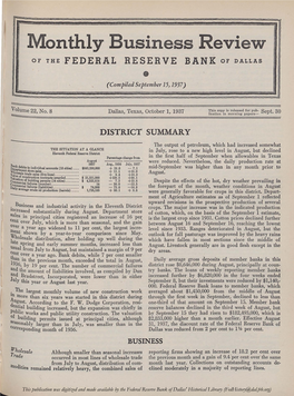 Business Review: October 1, 1937