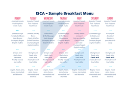 ISCA Sample Food Menu