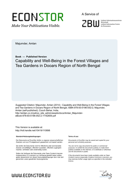 Capability and Well-Being in the Dooars Region of North Bengal