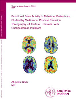 Functional Brain Activity in Alzheimer Patients As