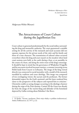 The Attractiveness of Court Culture During the Jagiellonian Era