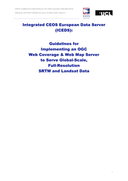 (ICEDS): Guidelines for Implementing an OGC Web Coverage & Web Map