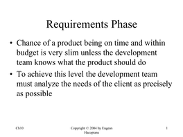 Requirements Phase