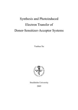 Synthesis and Photoinduced Electron Transfer of Donor-Sensitizer-Acceptor Systems