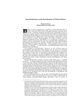 Some Reflections on the Periodization of Tibetan History*