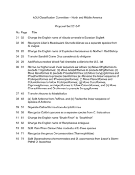 AOU Classification Committee – North and Middle America