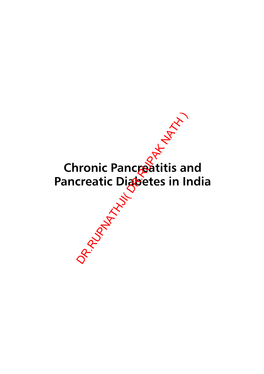 Chronic Pancreatitis and Pancreatic Diabetes in India