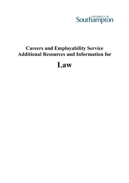 Careers and Employability Service Additional Resources and Information for Law