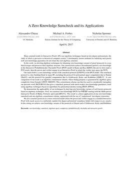 A Zero Knowledge Sumcheck and Its Applications