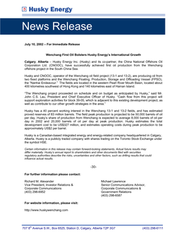 News Release News Release