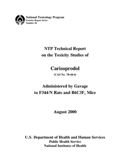 Carisoprodol (CAS No