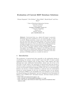 Evaluation of Current RDF Database Solutions