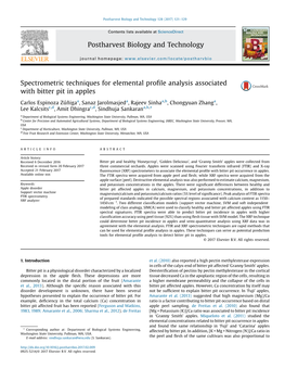 Spectrometric Techniques for Elemental Profile Analysis Associated with Bitter Pit in Apples