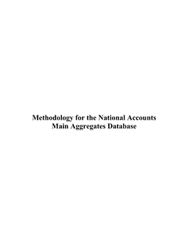 Methodology for the National Accounts Main Aggregates Database CONTENTS