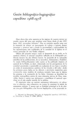 Guión Bibliográfico-Hagiográfico Capu¿Hino I(^68-Igy8