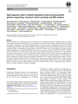 High Diagnostic Yield in Skeletal Ciliopathies Using Massively Parallel Genome Sequencing, Structural Variant Screening and RNA Analyses