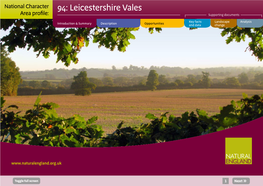 94: Leicestershire Vales Area Profile: Supporting Documents