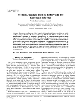 REVIEW Modern Japanese Medical History and the European In¯Uence