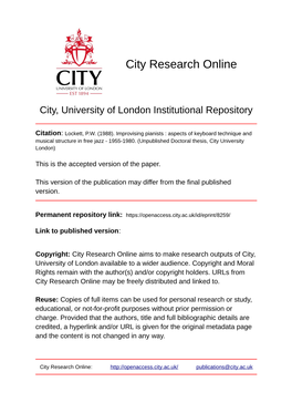 City, University of London Institutional Repository