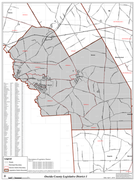 Oneida County Legislative District 1 Date: April 1, 2014