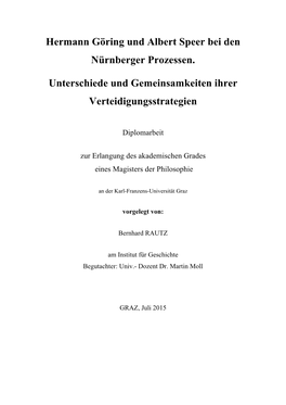 Hermann Göring Und Albert Speer Bei Den Nürnberger Prozessen