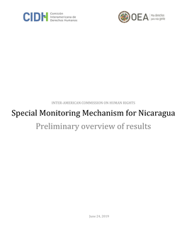 Special Monitoring Mechanism for Nicaragua Preliminary Overview of Results