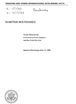 Treaty Between the United States of America and the Cook Islands (1980)