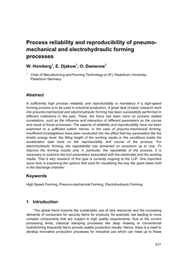 Mechanical and Electrohydraulic Forming Processes