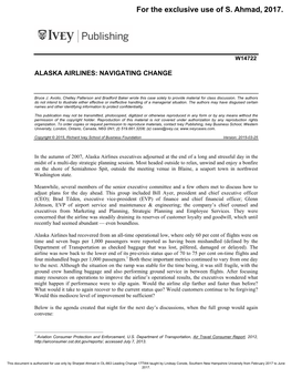Alaska Airlines: Navigating Change