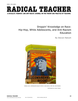 Droppin‟ Knowledge on Race: Hip-Hop, White Adolescents, and Anti-Racism Education